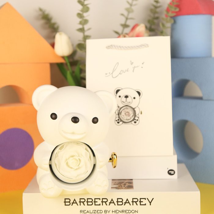 Heartwarming Teddy with Preserved Flower