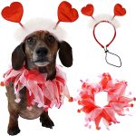 Valentine's Day Dog Fashion Accessories Scarf and Headband