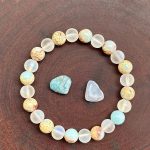 Handmade Gemstone Bracelet with Wooden Design