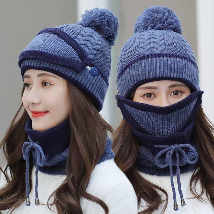 Warm Beanie Cap with Matching Scarf
