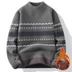 Stylish Neck Velvet Sweater for Men