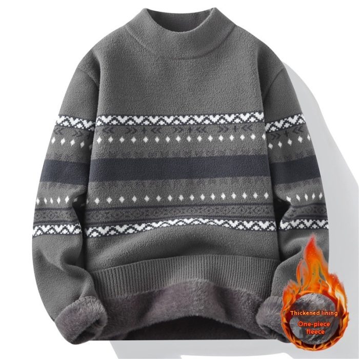 Stylish Neck Velvet Sweater for Men