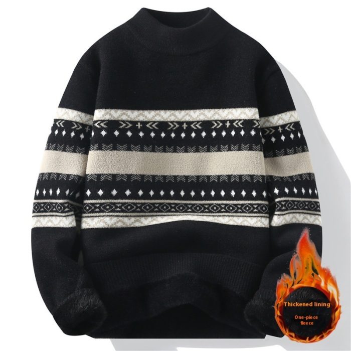 Men's Velvet Crew Neck Sweater