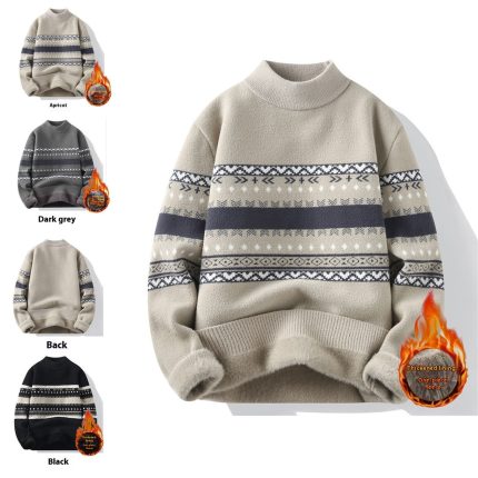 Velvet Sweater with Stylish Neckline