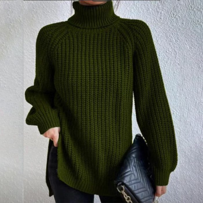 Fitted Sweater with High Collar