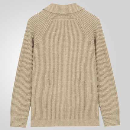 Knitted Long Sleeve Sweater with Functional Pockets