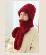 Fleece-Lined Winter Hat and Scarf Set