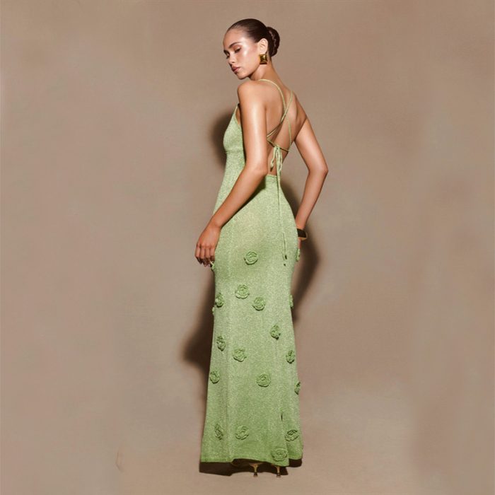 flower design suspender dress