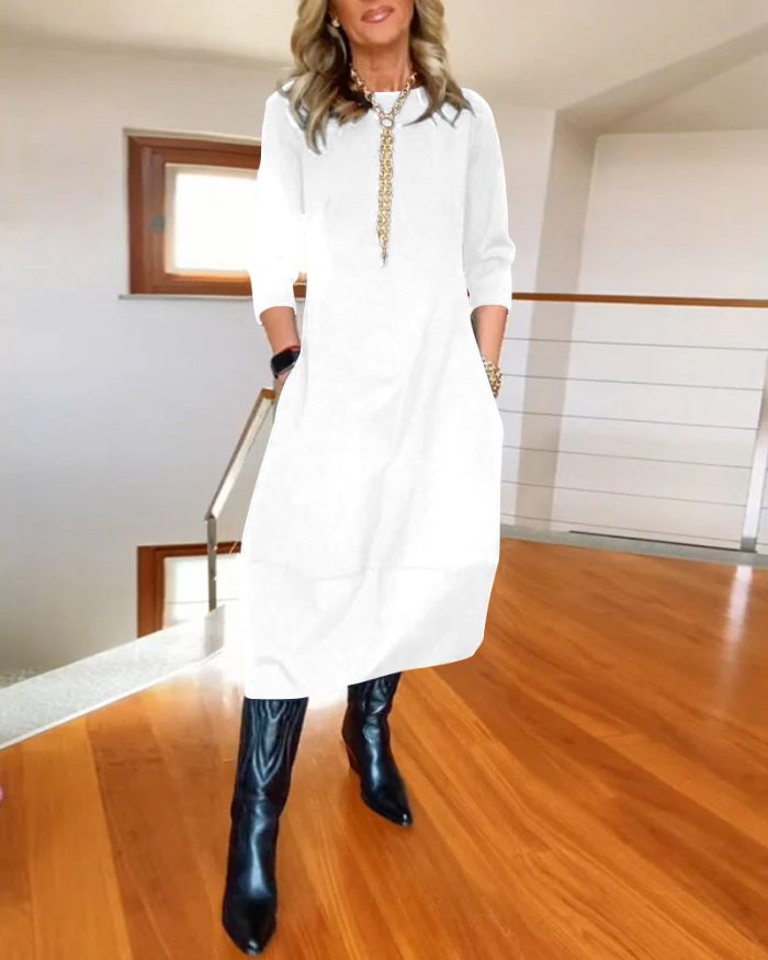 Round neck dress women