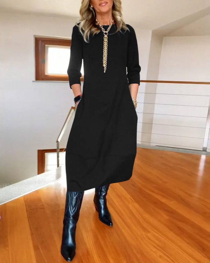 Casual round neck dress