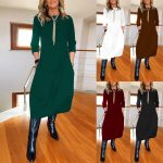 Loose Long Sleeve Round Neck Dress
