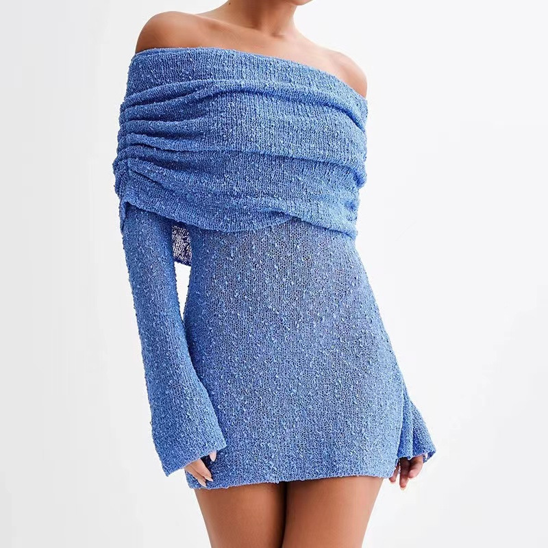 Off Shoulder Hollow Out Mini Dress