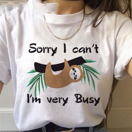 Sloth Kawaii Printed Women T Shirts