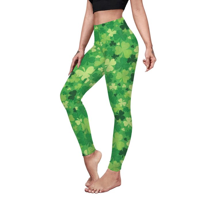 green workout pants for St Patrick's Day