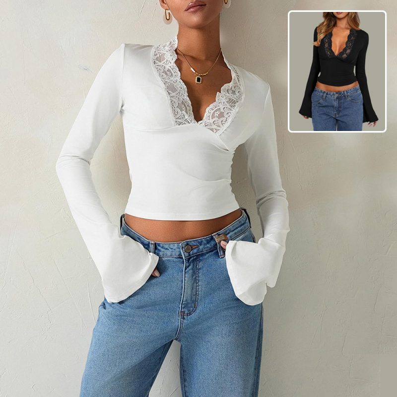 V-neck Sleeve Top for Women