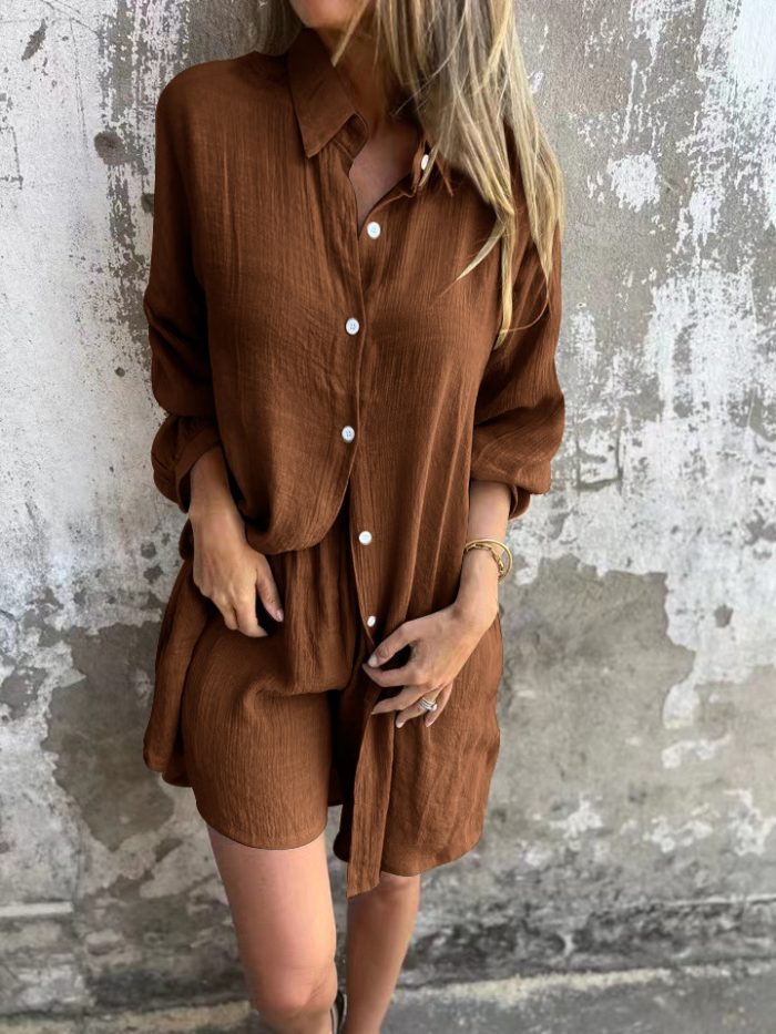 stylish women's shirt and shorts outfit
