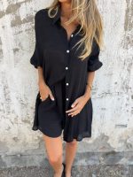 fashionable long sleeve shirt with shorts