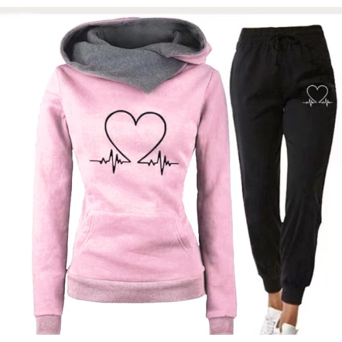 Love Heart Hoodie Set