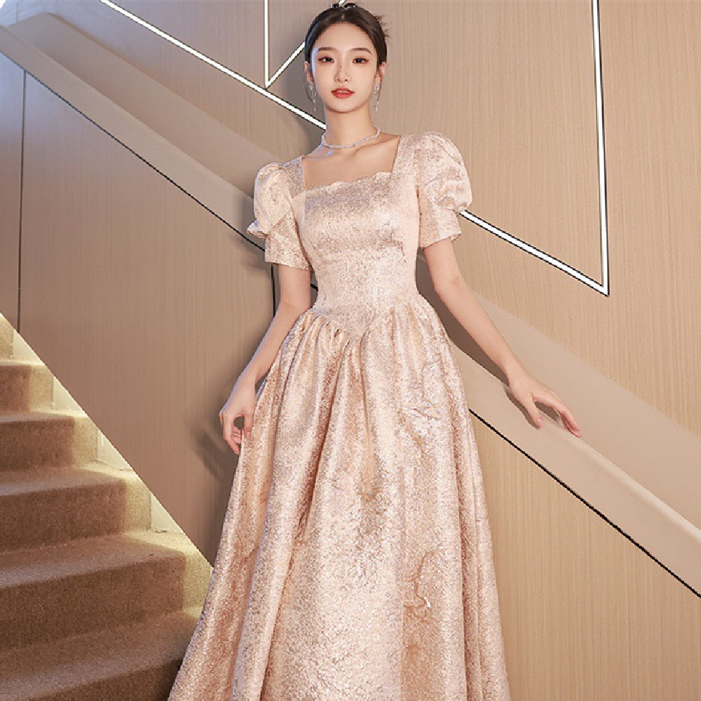 Women Champagne Long Evening Dress4 champagne long evening dress