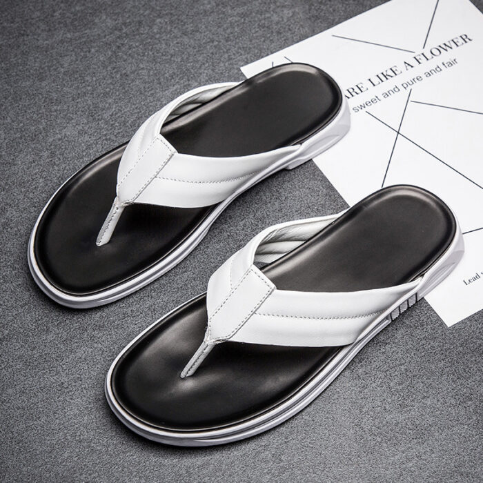 Classic Leather Flip Flops for Men