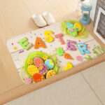 Bathroom Floor Mats with Easter Egg Design