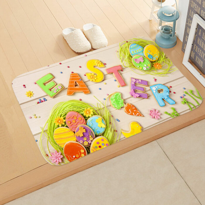 Bathroom Floor Mats with Easter Egg Design