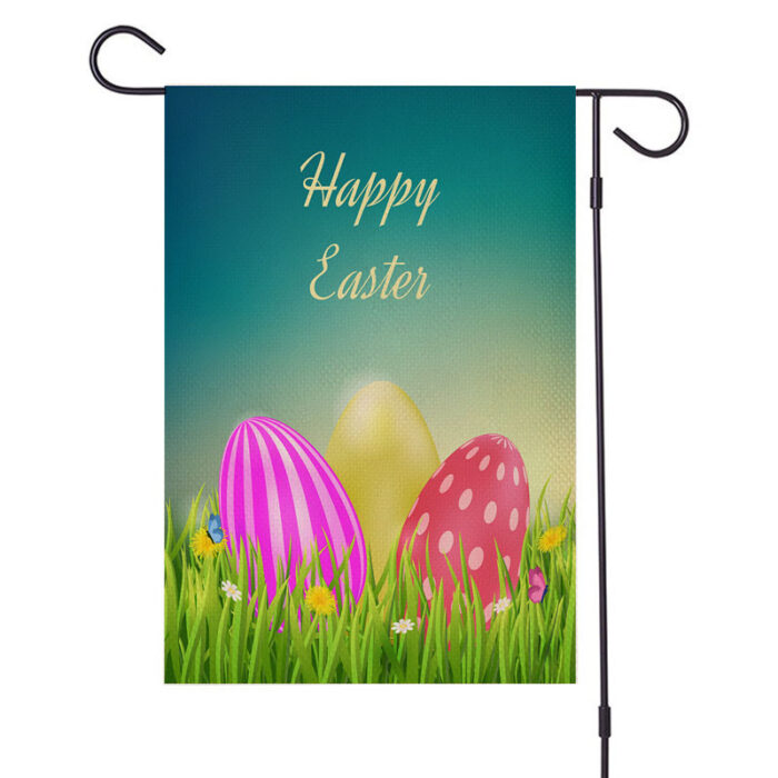 Easter Spring Burlap Garden Flag