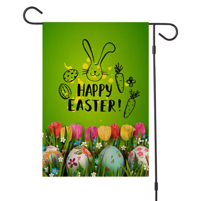 Festive Easter Burlap Garden Flag