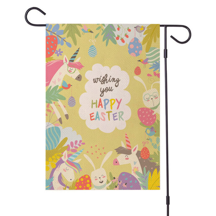 Easter Outdoor Burlap Garden Flag