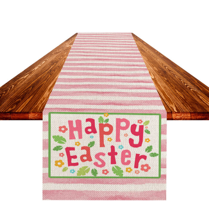 Easter Table Flag Linen Stain Oil Proof Cloth