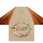 Stain Proof Easter Linen Table Flag Cloth
