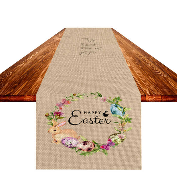 Stain Proof Easter Linen Table Flag Cloth