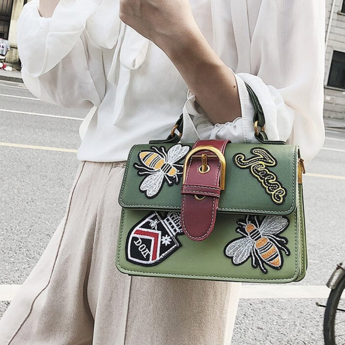 embroidered floral handbag