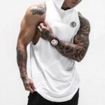 Athletic hooded mens tank