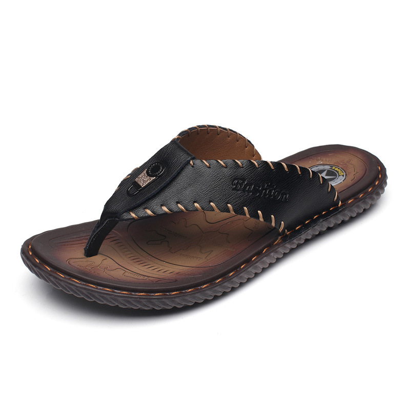 Leather outdoor slippers