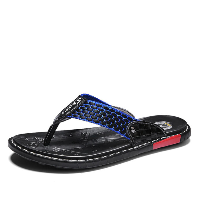 Breathable leather slippers