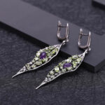 Amethyst Olivine Earrings