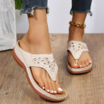 comfortable clip toe wedges