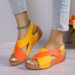cross strap wedge sandals