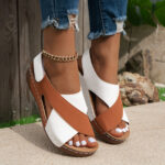 comfortable cross strap sandals