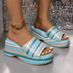 trendy wave design sandals