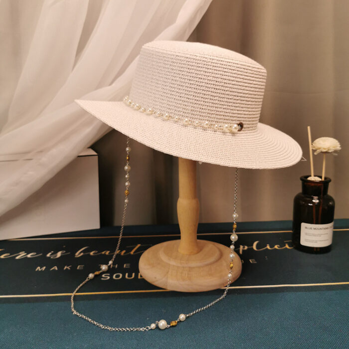 French Retro Pearl Chain Hat