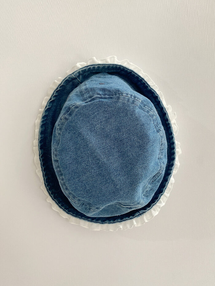 Blue cowboy hat with lacework