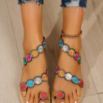 embroidered peacock sandals