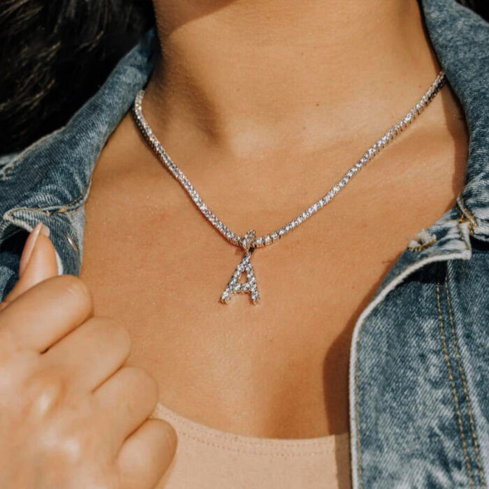 buy Shiny Rhinestone Alphabet Pendant