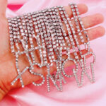 Shiny Rhinestone Alphabet Pendant
