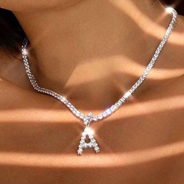 Rhinestone Alphabet Pendant
