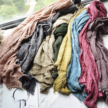 Long Faux Scarf with Fringe