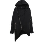 get Dark Asymmetric Design Trench Coat