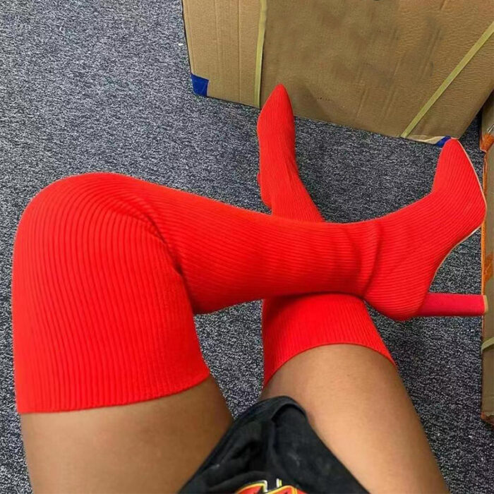 Stylish pointed toe knee high boots